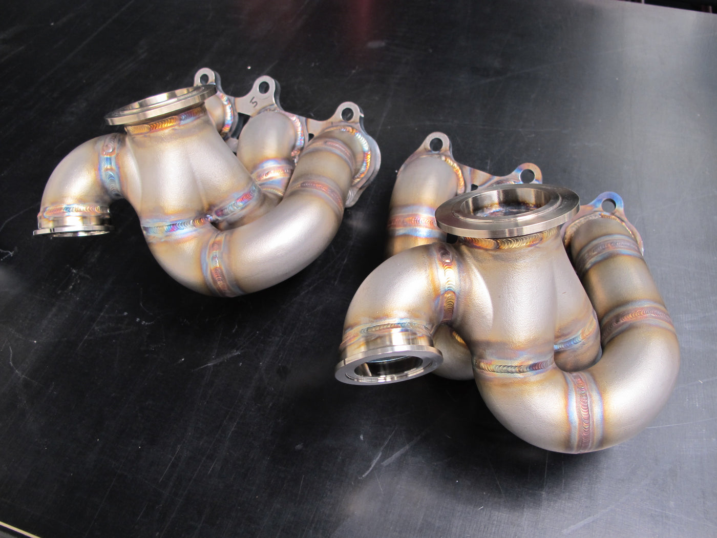 HypEx 2JZ Twin V-Band High Mount Exhaust Manifolds