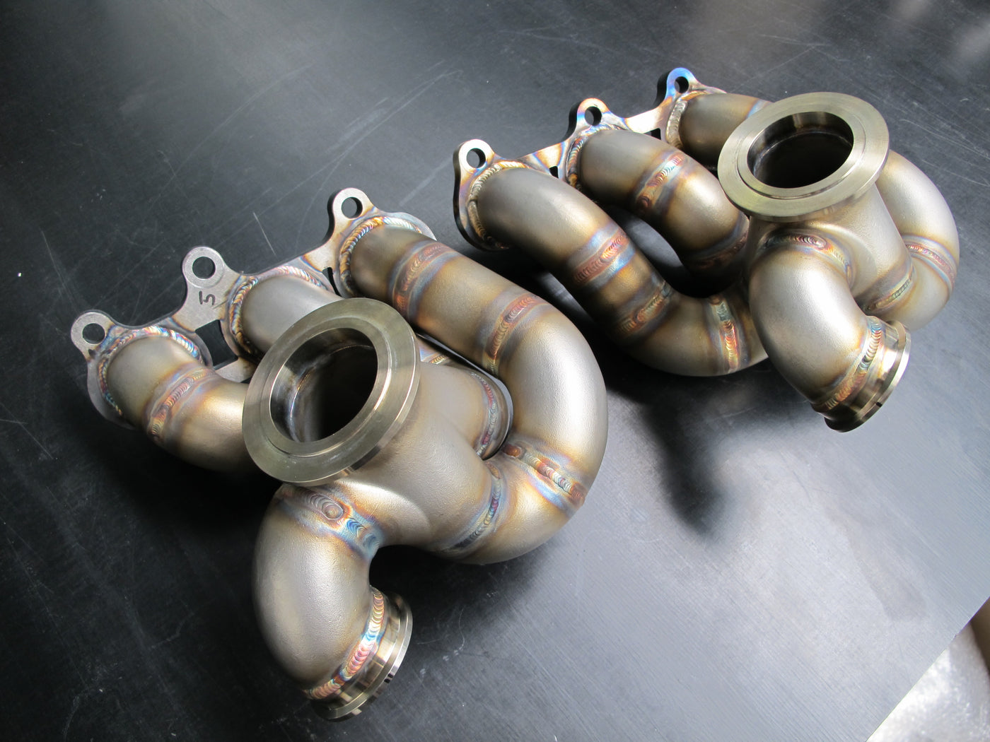 HypEx 2JZ Twin V-Band High Mount Exhaust Manifolds